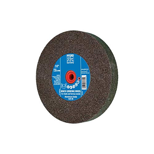 PFERD Vitrified Bench Grinding Wheel – Universal, 7" Diameter, 1" Thick, 2" Arbor, 46 Grit, Aluminum Oxide, for General Metalworking - Part 61755 by PFERD - Used condition - US$18.58