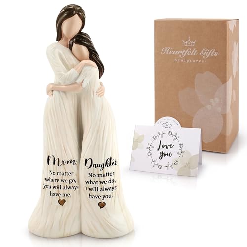 Mom and Daughter Figurines, Daughter Gifts from Mom, Mom's Gifts from Daughter, Birthday Gift for Mother, Daughter's Birthday Gift from Mother, Sculpted Hand-Painted Figurine for Home Decoration