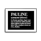 Planetee Affiche Pauline Prnom dfinition Humour | Poster Dcoration Murale papier qualit Premium A4