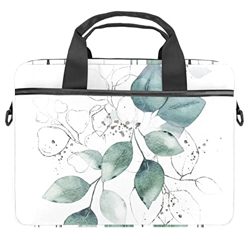 Sac ordinateur portable 13 à 14.5 pouces vert aquarelle motif herbes 28x36.8x3 cm