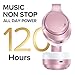 Hybrid Active Noise Cancelling Bluetooth 6.0 Headphones 120H Playtime 6 ENC Clear Call Mic, Over Ear Headphones Wireless with Hi-Res Audio Comfort Earcup Low Latency ANC Headphone for Travel Workout