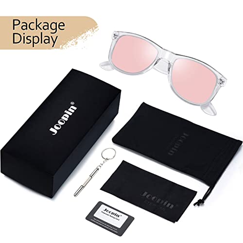 Trendy Square Sunglasses, Retro Designer Oversized Sun Glasses Polarized Uv Protection, Fashion Shades For Women Men Driving Fishing Working Cute Sunnies Shady Rays (Transparent Mirror Pink) #TOP4
