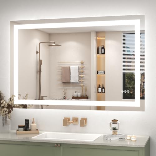 Image of 44x 30 LED Mirror for Bathroom, Lighted Vanity Mirror with Lights, Dimmable, Anti-Fog, ETL Listed (Front Lit + Backlit)