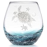 Sea Turtle Stemless Wine Glass, Ideal Unique Gifts for Sea Turtle Lovers, Mothers Day Birthday Gifts...