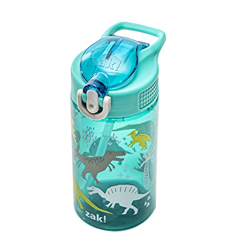 Zak Designs 7162-T120 Kids Water Bottle For School Or Travel, 16Oz Durable Plastic Water Bottle With Straw, Handle, And Leak-Proof thumb #1