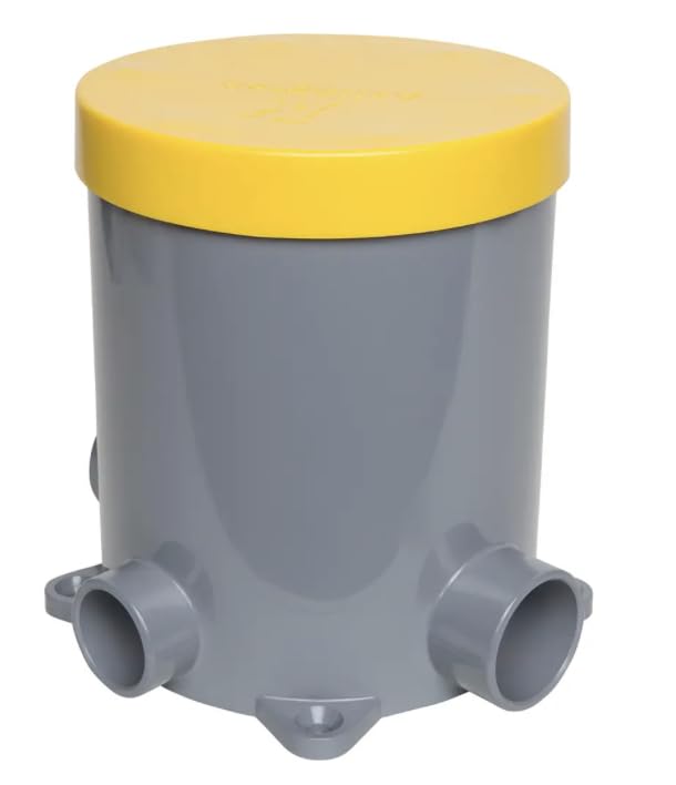 ARL-FLBC4500 Non-Metallic Concrete Floor Box, 4-1/2" Round, Includes Plugs, Low Voltage Divider & Mud Cover for New Concrete Pours (5 Pack)