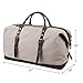 Jack&Chris Oversized Canvas Leather Trim Travel Tote Duffel Shoulder Handbag Weekender Bag Women Shopping Bag CB1004