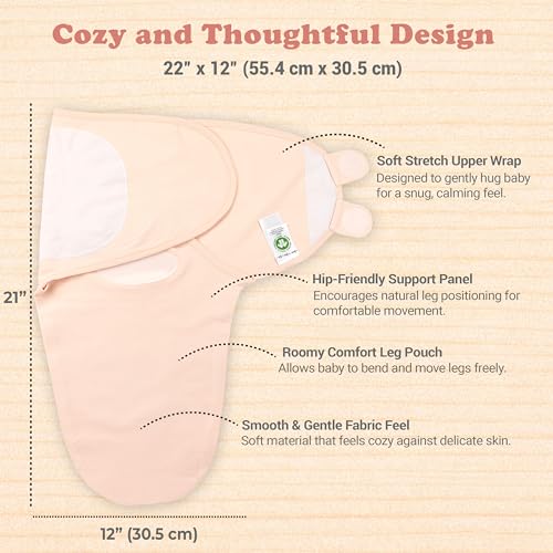 Image of Organic Cotton Baby Swaddle 4-Pack, Swaddles for Newborn 0-3 Month - Swaddle Blanket Infant Wrap Sleep Sack for Boys & Girls, Baby Swaddle for Newborn, Registry & Shower Gift Essential