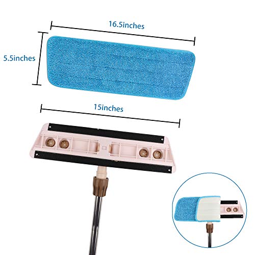 6Pcs Microfiber Spray Mop Replacement Heads For Wet/Dry Mops Flat Replacement Heads For Floor Cleaning And Scrubbing Microfiber Pros Reusable Mop Pads Compatible With Bona Floor Care System #TOP6