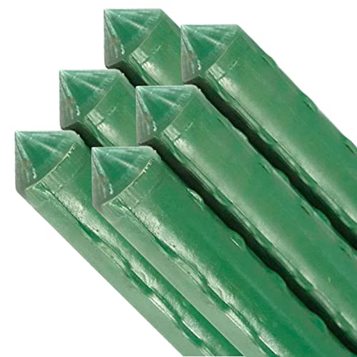 ACAN Tradineur - Pack de 6 tutores de Acero plastificado para Plantas de diámetro 1,10 x 150 cm, Ideal para el Cuidado del jardín. Varillas para el Cuidado de Plantas y arboles (Color Verde)