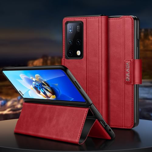Huawei Mate X2�t���{�f�B�P�[�X�A���U�[�t�H���I�t���b�v���C�X�����t�H���J�o�[�A�q���W�ی�+�L�b�N�X�^���h�t���ϏՌ��ی�P�[�X�ƌ݊���������܂��B(RED)