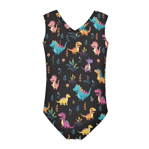 Image of Fashion Print One-Piece Swimsuits for Girls,Soft Stretchy One Piece Bathing Suit Quick Dry Beach Swimwear 5-14 Years