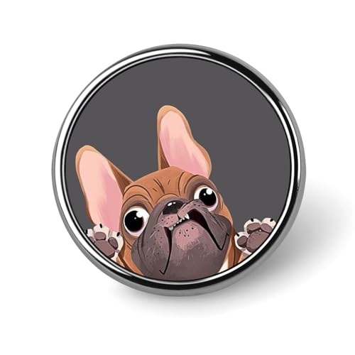 ピン 徽章 フレンチブルドッグ 犬 胸章 ピンバッチ ラペルピン ネクタイピン ボタンブローチ 缶 アクセサリー 衣類アクセサ バッグ飾り 合金製 円形 軽量 人気 おしゃれ 贈り物 男女兼用
