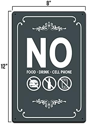 Miniatura 3 de Letreros de hojalata para decoración de pared para el hogar, letrero de metal de 12 x 8 pulgadas sin teléfono celular
