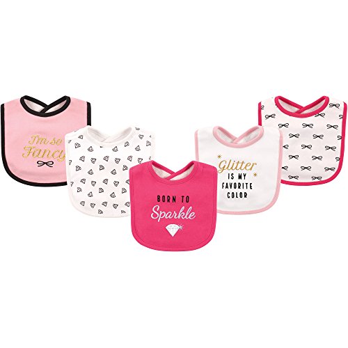 Image of Hudson Baby Unisex Baby Cotton Bibs, Sparkle, One Size