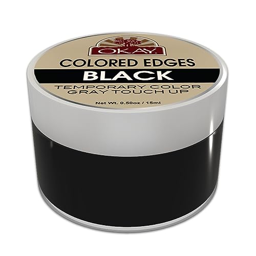 OKAY Colored Edges Black - Root Touch Up, Edge Control, Root Cover Up, Black Edge Gel, Gray Hair Cover Up For Women & Men, Hairline Coverage For Hair Loss,...