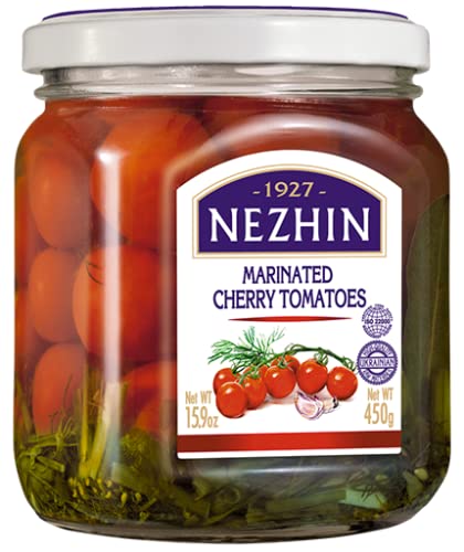 2 Pack Nezhin Marinated Cherry Tomatoes GMO Free Glass Jar 15.9 OZ / 450 gr