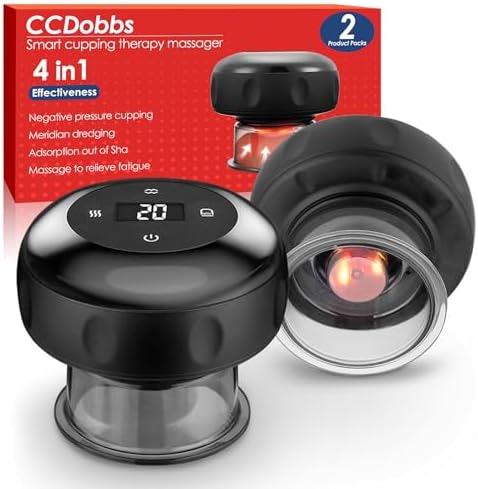 CCDobbs 2Set Smart Cupping Therapy Massager Set, 4 in 1 Electric Cupping Massager Device, Smart Cupper Relieves Muscle Soreness, Improves Blood Circulation and Speeds Up Recovery After Exercise