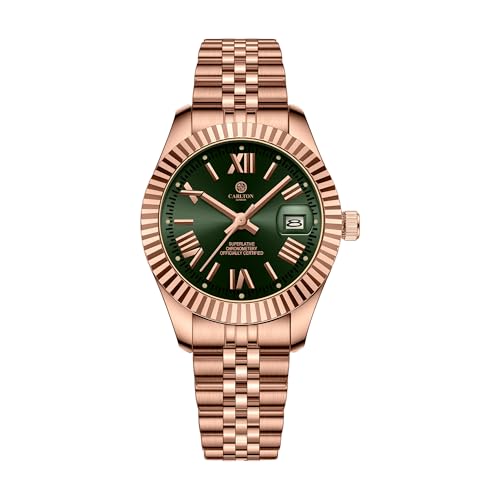 Image of Carlton London Harper Women Analog Watch, Round Dial, Stainless Steel Strap, Quartz Movement, Rose Gold Finish, 30M Water Resistant |