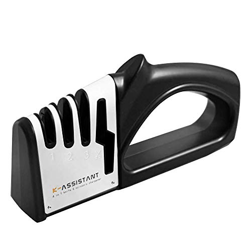 Knife Sharpener，4 in 1 Knife Sharpener，fast Kitchen Knife Sharpener3 Stage Knife and Scissors,