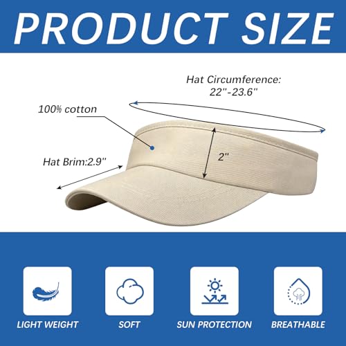 Image of Adjustable Sport Sun Visor Hats Bulk Solid Color Blank Golf Cap Anti Ultraviolet for Beach Tennis Baseball