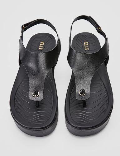 Image of ELLE Women's Wide Strap Platform Sling back Thong Sandals