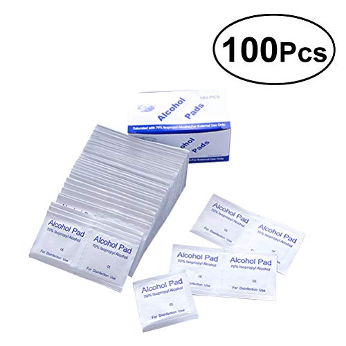 Yardwe 100 unids Desechable Esterilización Médica Desinfección con Alcohol Pieza de Algodón Láminas de Algodón de Esterilización de Limpieza para el Hogar Al Aire Libre Primeros Auxilios