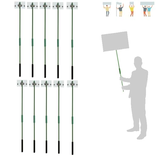 Election Compaign Yard Signs Stakes Protest Sign Holders,Parades Sologan Poles,Placards With Handle for Grand Ceremonies Sports Vote (10 PCS)