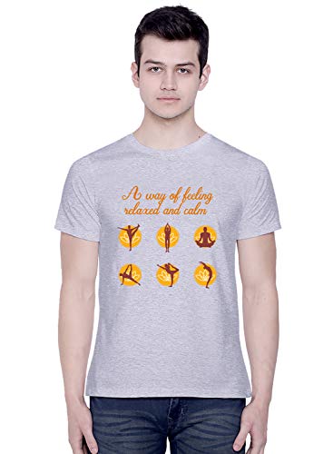 Image of CreativiT Graphic Printed T-Shirt for Unisex Yoga Tshirt | Casual Half Sleeve Round Neck T-Shirt | 100% Cotton | D00585-28