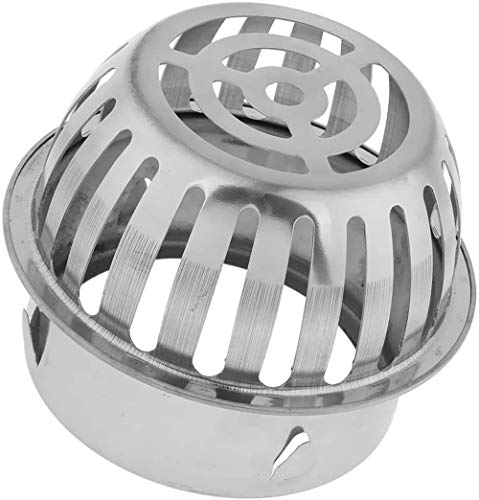 NOBRAND 1 Piece Stainless Steel Floor Drain Plug-in Balcony Roof Outdoor Floor Drain - Silver (100mm)