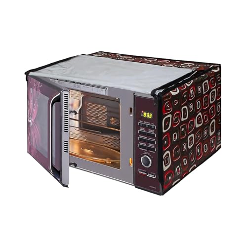 Image of DREAM KING Stylish Design & Printed Microwave Oven Cover Full Closure |waterproof & Dustproof Oven Cover Suitable for All Models - Multicolour SA65