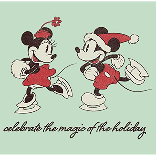 Disney Characters Vintage Holiday Skaters Girl's Heather Crew Tee2