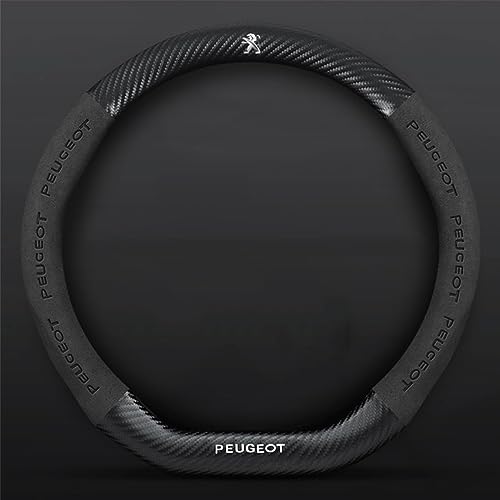 Funda Volante Coche, para Peugeot 2008 3008 4008 5008 206 208 408 407 308 Funda Volante Cuero Microfibra Antideslizante Transpirable Resistente Desgaste,B