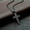 CarPlusStudio Cross Necklace for Men Women - Cross Pendant Chain 316L Stainless Steel Silver/Gold/Black Cross Chain Necklaces Gifts for Easter, Birthday, Christmas #3