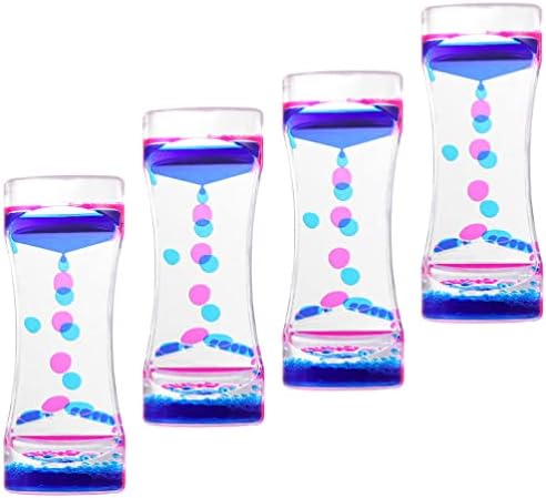 Cabilock Home Decor Home Decor Kids Toys 4pcs Liquid Motion Bubbler Timer Hourglass Liquids Bubbler for Sensory Play Toys Home Office Table Decoration Home Decor Kids Toys Desk Decor
