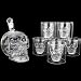 HaoLi Skull Jarra Crystal Vasos de chupito de 700 ml Juego de Whisky Jarra Decanter con 6 Vasos de 75 ml Vino Vodka