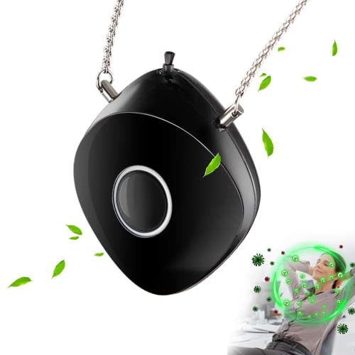 Wearable Air Necklace, Personal Air Necklace Around The Neck, Travel Size Air Necklace, Black