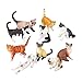 OMVOVSO 10Pcs del Gatto Giocattoli Foto Animali Giocattoli Set Risorse Didattiche di Alta di Simulazione del Gatto Figure Vari Giocattoli del Gatto per I Bambini,Multi Colored