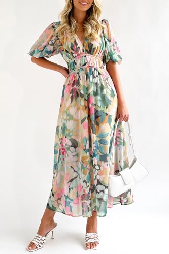Image of Maxigerui Women's Summer Floral Maxi Dress Spring Wedding Guest Dress 2026