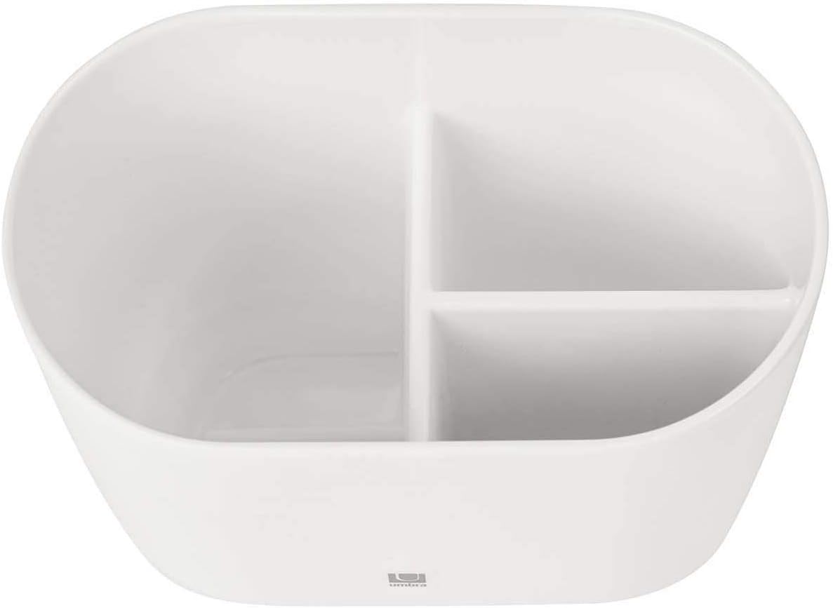 Umbra Step Toothbrush Holder, 3 Compartment Bathroom Organizer, White image 5