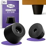 Filzada® 10x Gummipuffer/Anschlagpuffer 32x18mm- Gummifüße Schraubbar - Türstopper Gummi - Gummifuß - Gummistopper - Gummidämpfer/Rubber Feet