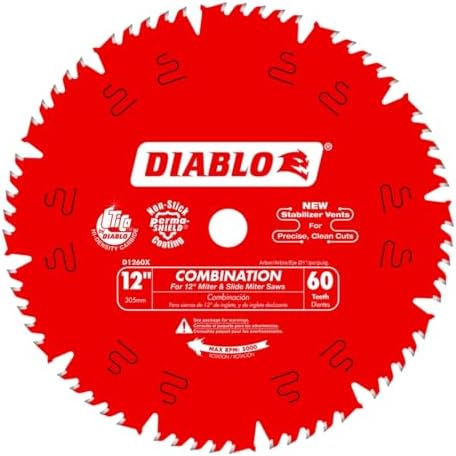 Diablo D1260X 12-Inch by 60t 1in Arbor Combination Saw Blade