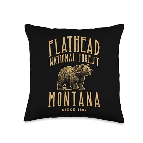 FLATHEAD NATIONAL FOREST, GRIZZLY BEAR MONTANA Throw Pillow