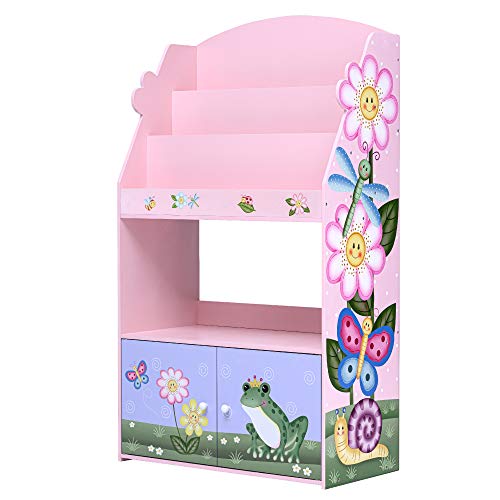 Image of Fantasy Fields - Little Toddler Girl Shelves Wooden Bookshelf, Childrens Book Shelf Organizer with Shelves Wooden, Baby Bookshelf and Toy Storage Drawers, Magic Garden Kids 3-Tier - Multicolor