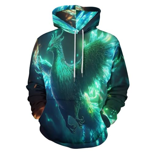 Sweat à capuche hommes phénix vert idéal pour vos sorties