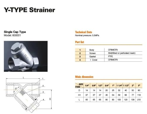 Filtre en Y en acier inoxydable pour protéger vos pompes et circuits DN50 - 3