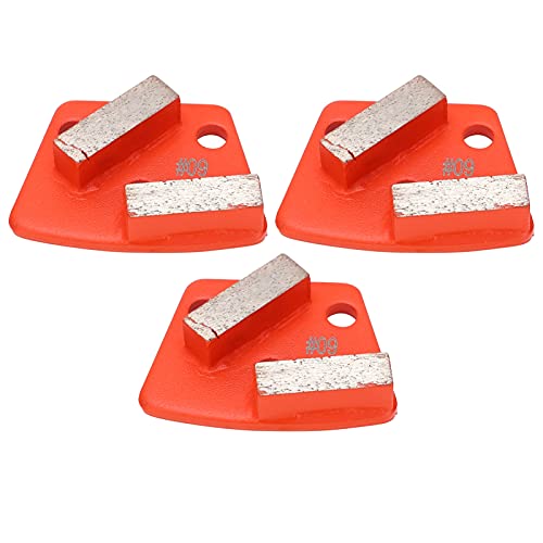 Generic Zapatos de Pulido de Diamante, Diseño Trapezoidal de 3 Piezas para Corte de Hormigón Agresivo con 2 Dientes Largos 60#