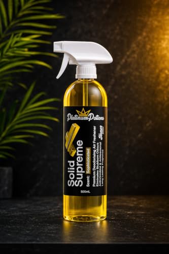 Image of Water-Based Car Air Freshener Spray | Luxury Automotive Deodorizer | Mold-Resistant Formula | Eliminates Odors and Refreshes Vehicle Interior | 17 fl oz | Solid Supreme