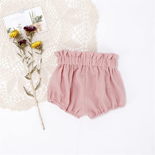 Image of 3 Pack of Little Baby Girls Boys Cotton Linen Blend Cute Bloomer Shorts