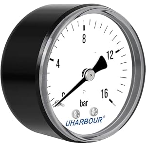 Uharbour MT017 Manometer Wasser 0-16 Bar
